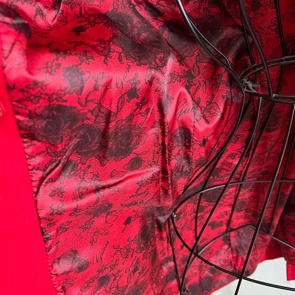 Vintage Guess Los Angeles Red Button Up Wool Blend Peacoat Size M - Picture 7 of 16